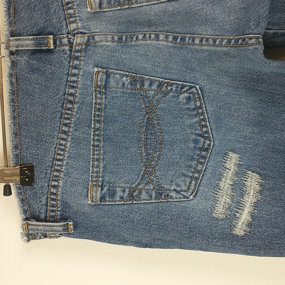 Y2K Vintage Abercrombie & Fitch Womens Cut Off Raw Waist Crop Button Fly Jeans 4 - Picture 11 of 13